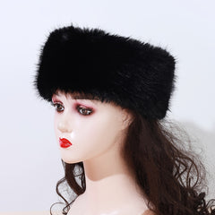 Faux Fur Headband Women Cozy Stretch Hairband Outdoor Ear Warmers