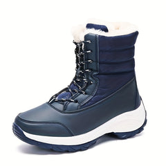 Women's Thermal Lace Up Waterproof Ankle Boots with Fur Lining