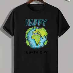 Earth Pattern Print Men's Sports T-shirt Graphic Tee