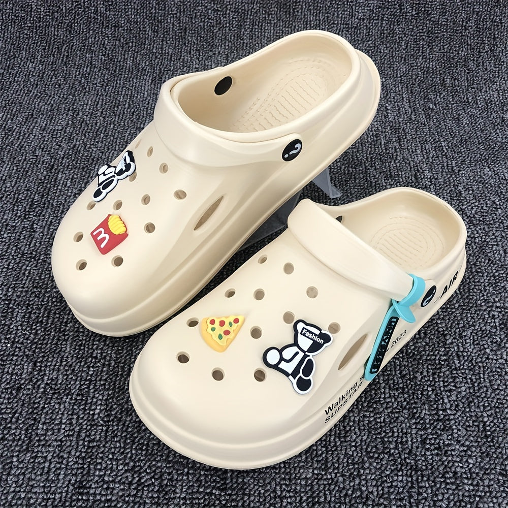 Women's Platform Cartoon Bear Garden Clogs Hollow Out Sandals