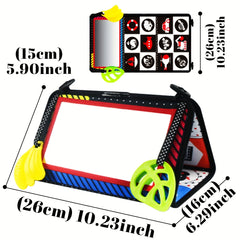3-in-1 Sensory Mirror Cloth Book for Babies High Contrast Visual Stimulation Toy