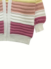 Women's Block Open Front Cardigan Long Sleeve Sweater