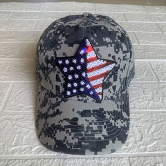 Sequin Flag Camouflage Hat Baseball Hat Outdoor Sports Cap
