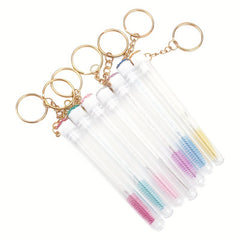 Crystal Mascara Wands & Brush Set with Reusable Key Chain Tube