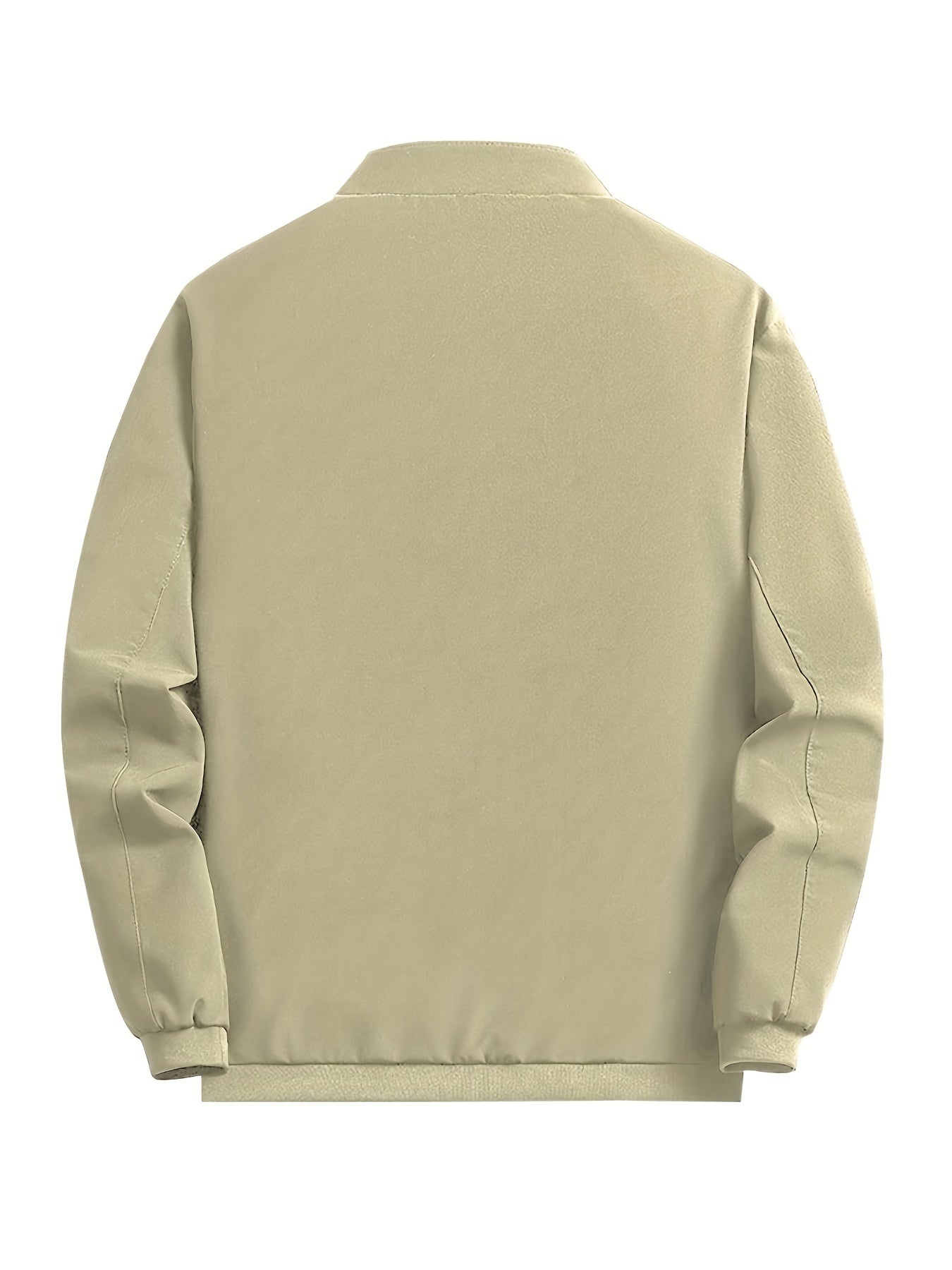 Men's Casual Zipper Pockets Stand Collar Jacket Coat