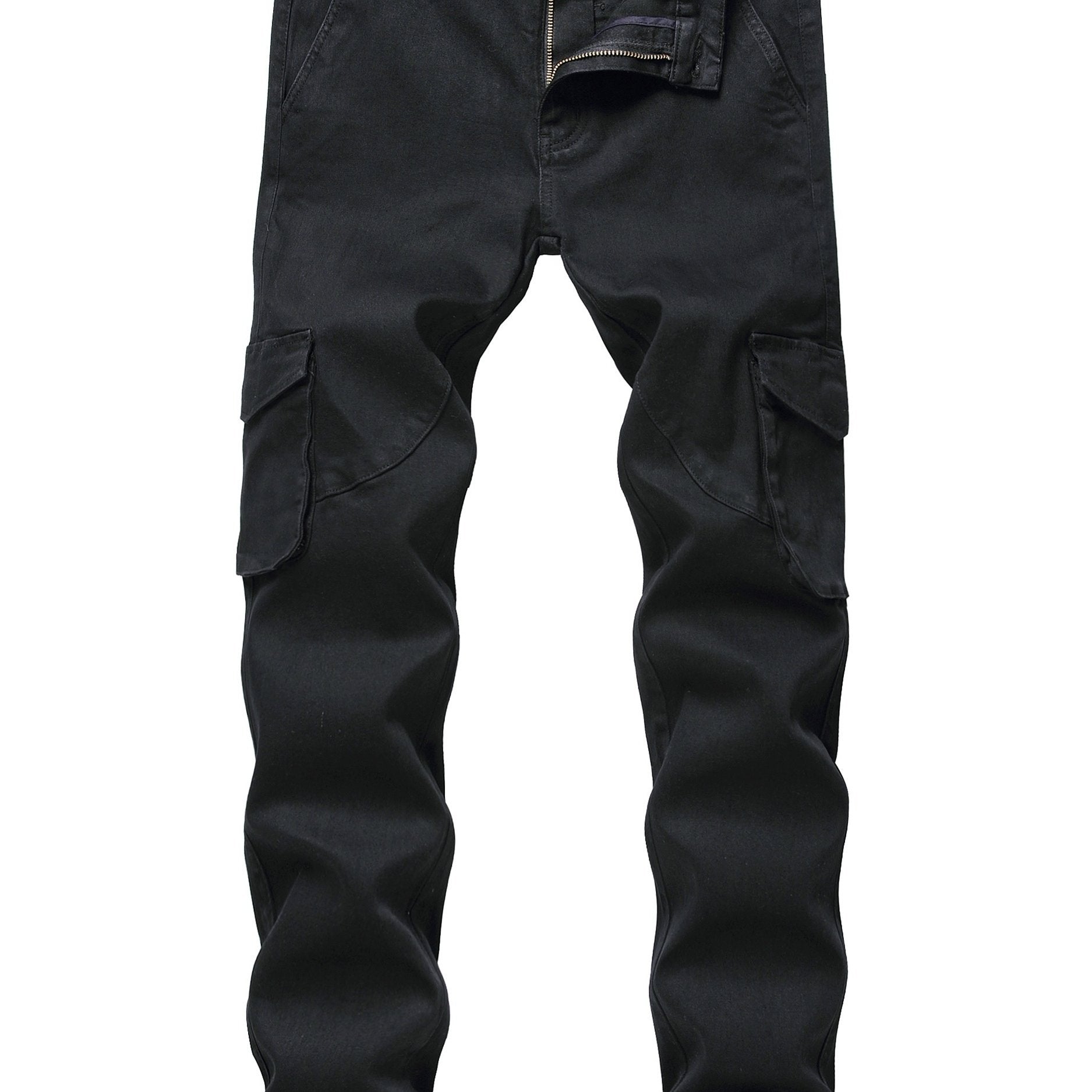 Men's Slim Fit Cargo Denim Jeans With Pockets
