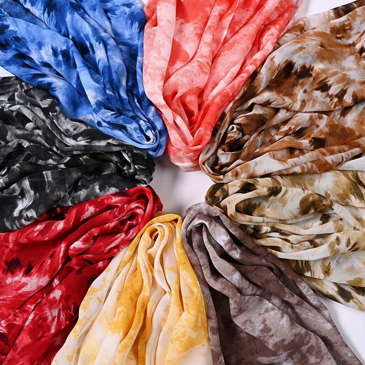 Chiffon Tied Dyed Scarf Soft Comfortable Shawl Casual Outdoor Scarf