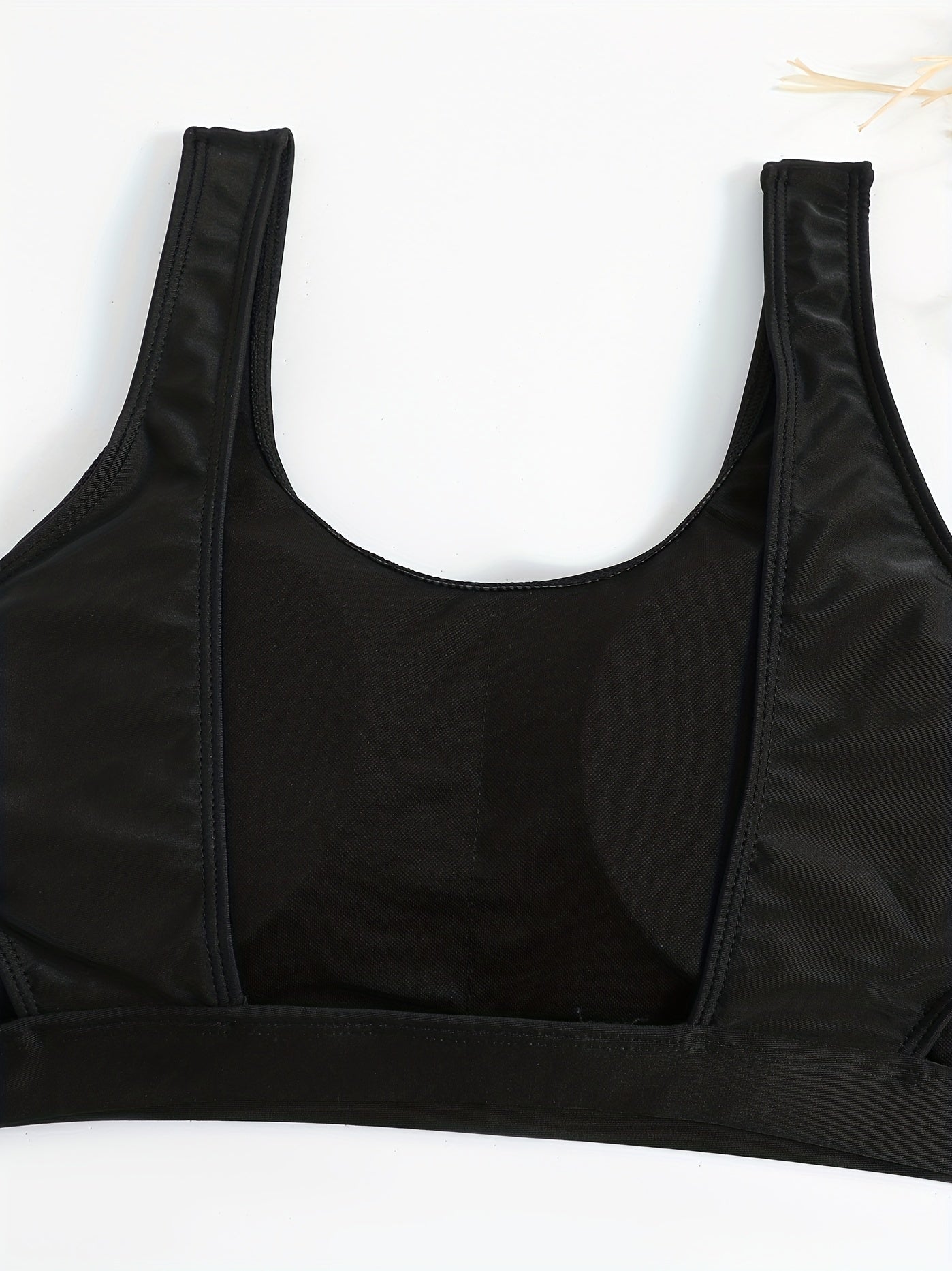Sexy Bikini Set Women's Solid Cut Out Tank Top & Brief Two Piece