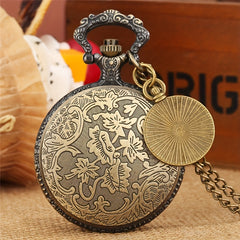 Copper Large Pocket Watch Roman Character Dial Quartz Movement