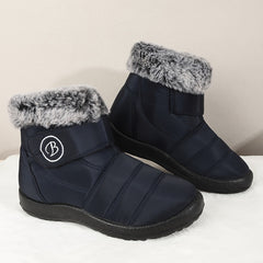Faux Fur Lined Thermal Snow Boots Plush Slip On Winter Keep Warm Boots