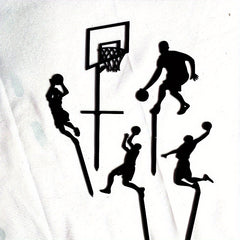 5pcs Boys Basketball Scene Cake Decoration Set