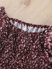 Girls Floral Off Shoulder Jumpsuit with Belt