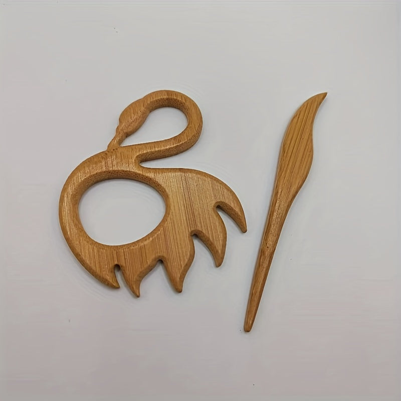 Wooden Flamingo Brooch for Girls Sweater