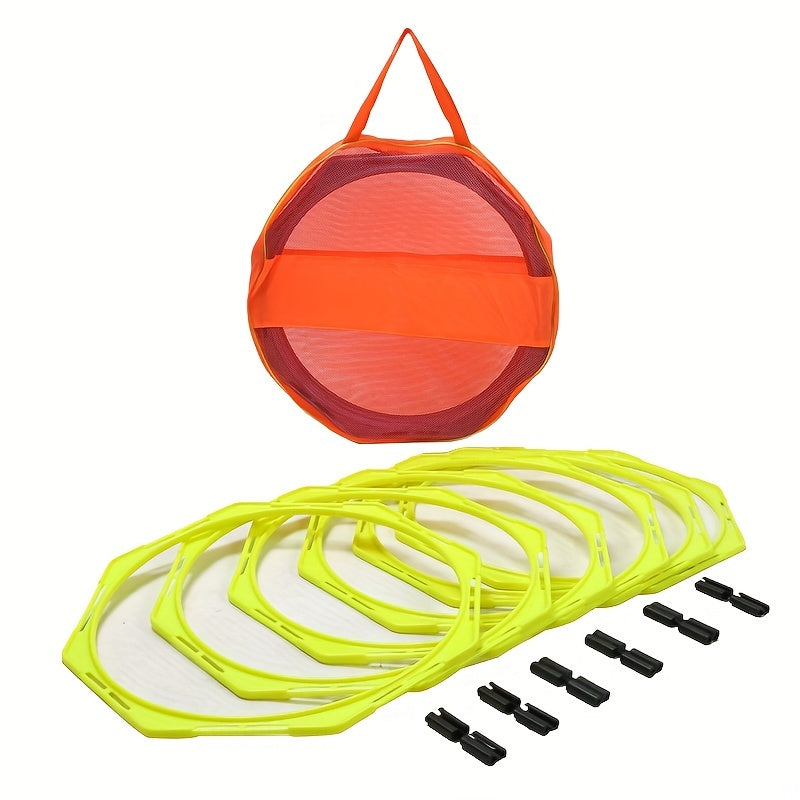 6pcs Speed & Agility Training Rings w/ Bag Tennis Soccer Football Basketball Aid