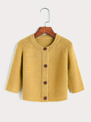 Girls Long Sleeve Button Down Knit Cardigan Casual Sweater Coat
