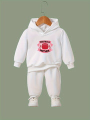 Rugby Pattern Long Sleeve Hooded Sweatshirt Girls Comfy Hoodies