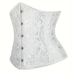 Jacquard Strapless Corset Bustier Lace Up Slimmer Body Shaper Women's Lingerie