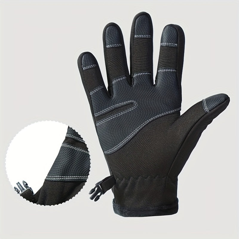Winter Cycling Gloves Touch Screen Waterproof Plush Warmth