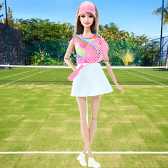 3pcs Rainbow Mini Dress Boots Girl Doll Outfit Set