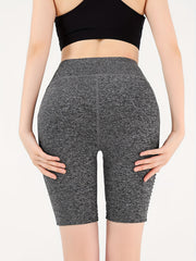 Striped Sports Shorts with Side Pockets for Women