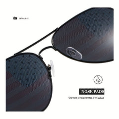 Men's American Flag Sunglasses Metal Frame