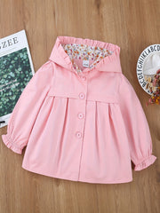 Toddler Girls Floral Lined Hooded Windbreaker Jacket
