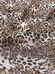 Leopard Print Wrap Mesh Beach Cover Up Skirt