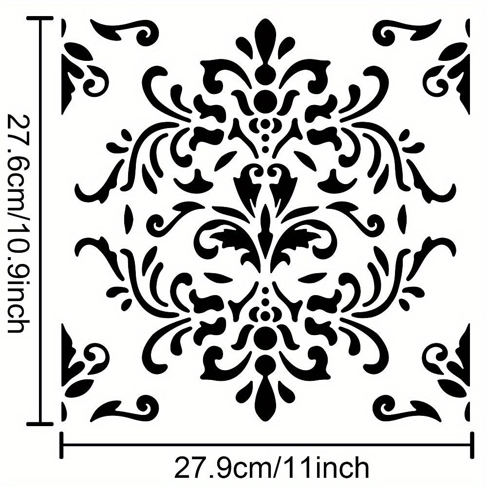 1pc AHANDMAKER PET Hollow Out Drawing Painting Stencils Floral Pattern - Orange