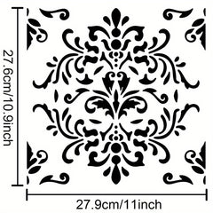 1pc AHANDMAKER PET Hollow Out Drawing Painting Stencils Floral Pattern - Orange