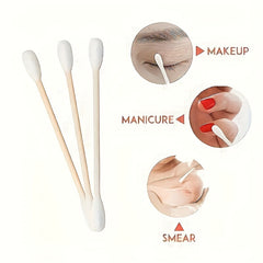 100pcs Double Headed Cotton Swabs Disposable Makeup Removal Ear Cleaning