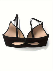 Solid T Shirt Bra Push Up Comfy & Breathable Women's Lingerie