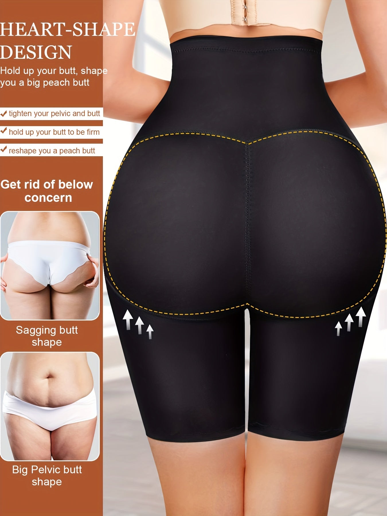 High Waist Shaping Shorts Front Buckle Tummy Control Slimming Shorts