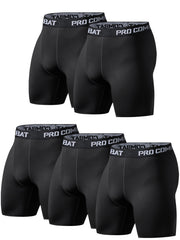 Men's Compression Boxer Briefs Quick Drying Performance Shorts