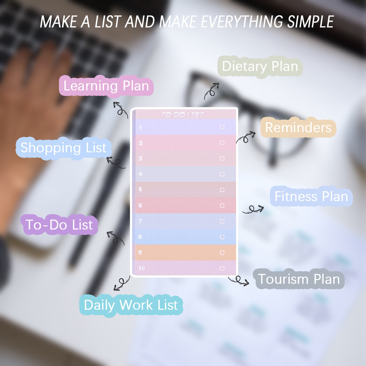 50 Sheets To Do List Notepad Daily Checklist Memo Writing Pad