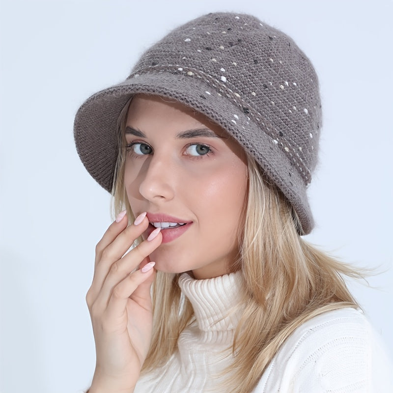 Vintage Knitted Thermal Bucket Hat Fisherman Hat Winter Hat For Her
