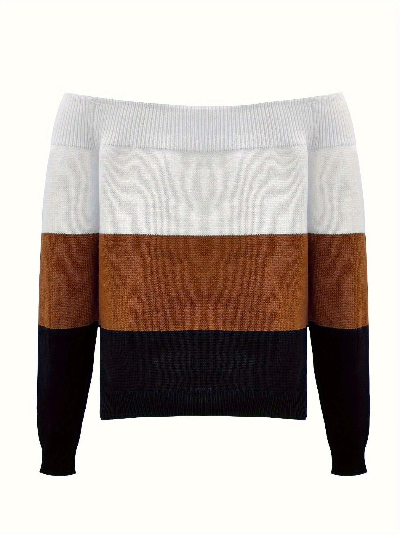 Colorblock Off Shoulder Jumper