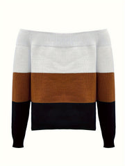Colorblock Off Shoulder Jumper