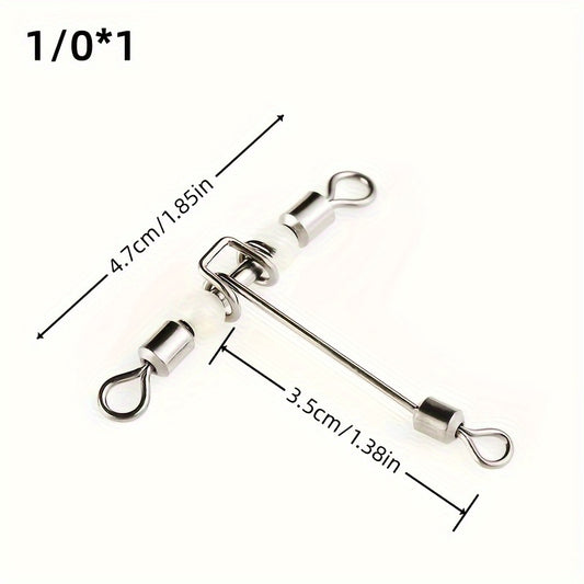 10pcs Fishing Swivel Connector T Shape 3-way Rolling Bearing