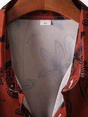 Men's Botanical Print Casual Resort Shirt