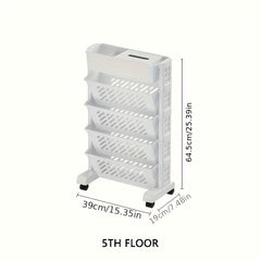 1PC Combinable Office Bookshelf 5-6 Layers Storage Rack