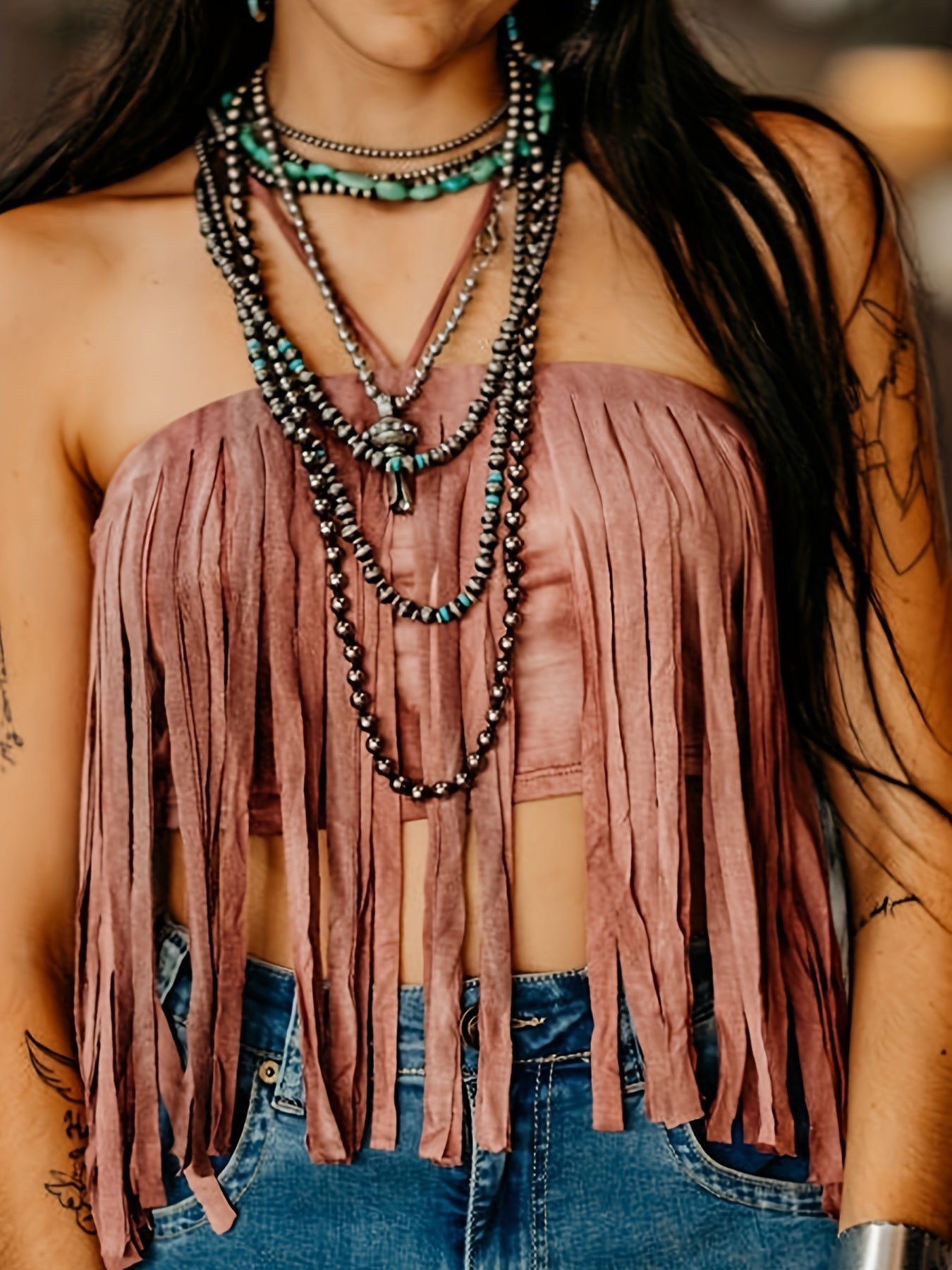 Tassel Solid Tube Top Off Shoulder Sleeveless Summer Tube Top