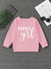 Girls' Papa's Girl Long Sleeve Sweatshirt Round Neck Pullover