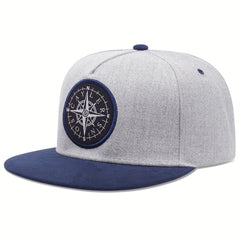 Compass Embroidery Patch Snapback Hat Vintage Baseball Cap