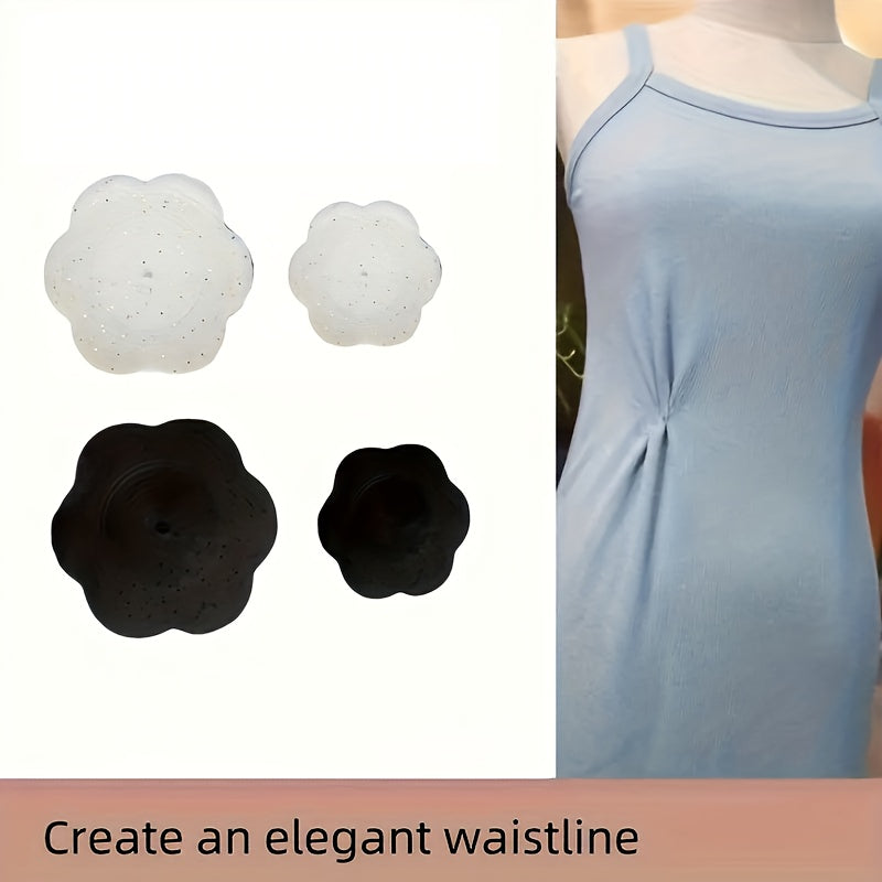 2pcs Waist Tightening Button Clips ABS Fashionable Accessory for Men & Women