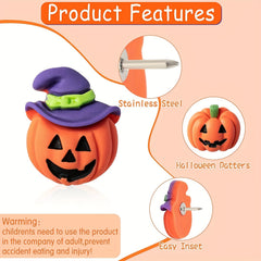 32pcs Halloween Push Pins Decorations Funny Pumpkin Ghost Cat Resin