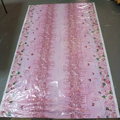Pink Rose Flower Butterfly Tablecloth for Birthday Wedding Party