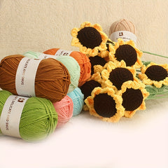 3pcs Hand Knitted DIY 4 strand Wool Yarn Soft Warm Yarn For Crocheting Hat