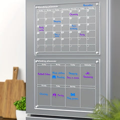 2pcs Transparent Magnetic Refrigerator Board Calendars