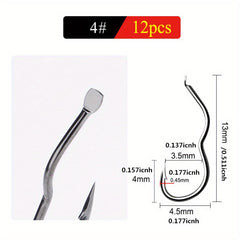 12pcs High Carbon Steel Fishing Hook for Carp Fishing Sizes 0-13