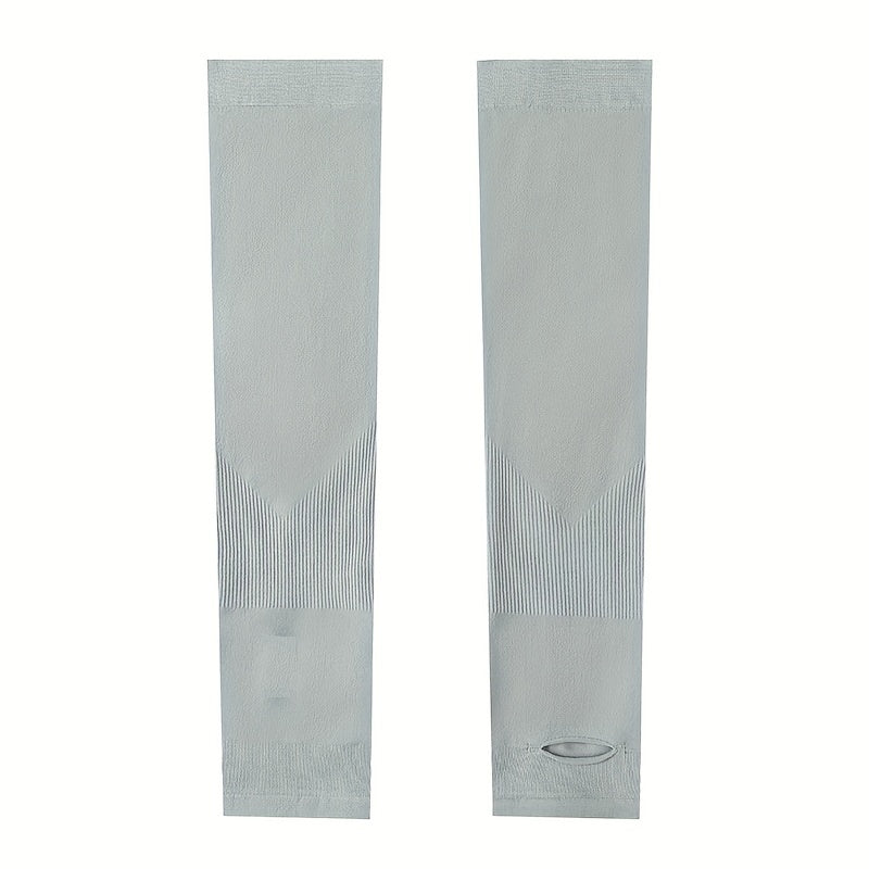 2pcs Men's Tight Arm Guard Long Ice Sleeve Sunscreen Sleeve UV Protection